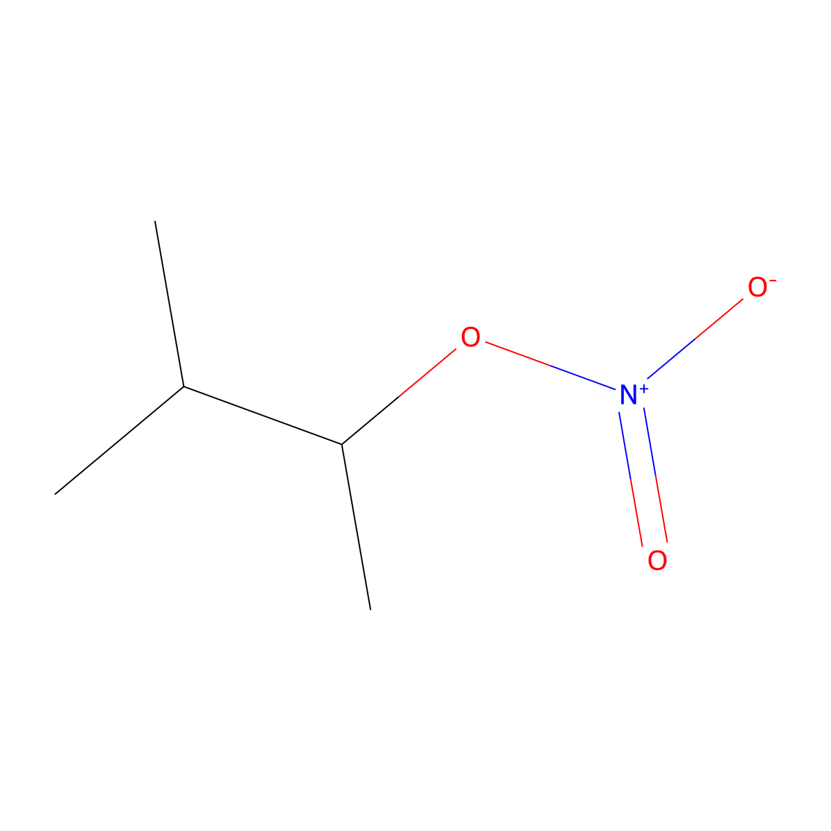 3-methylbutan-2-yl Nitrate molecular structure, CAS 123041-25-8