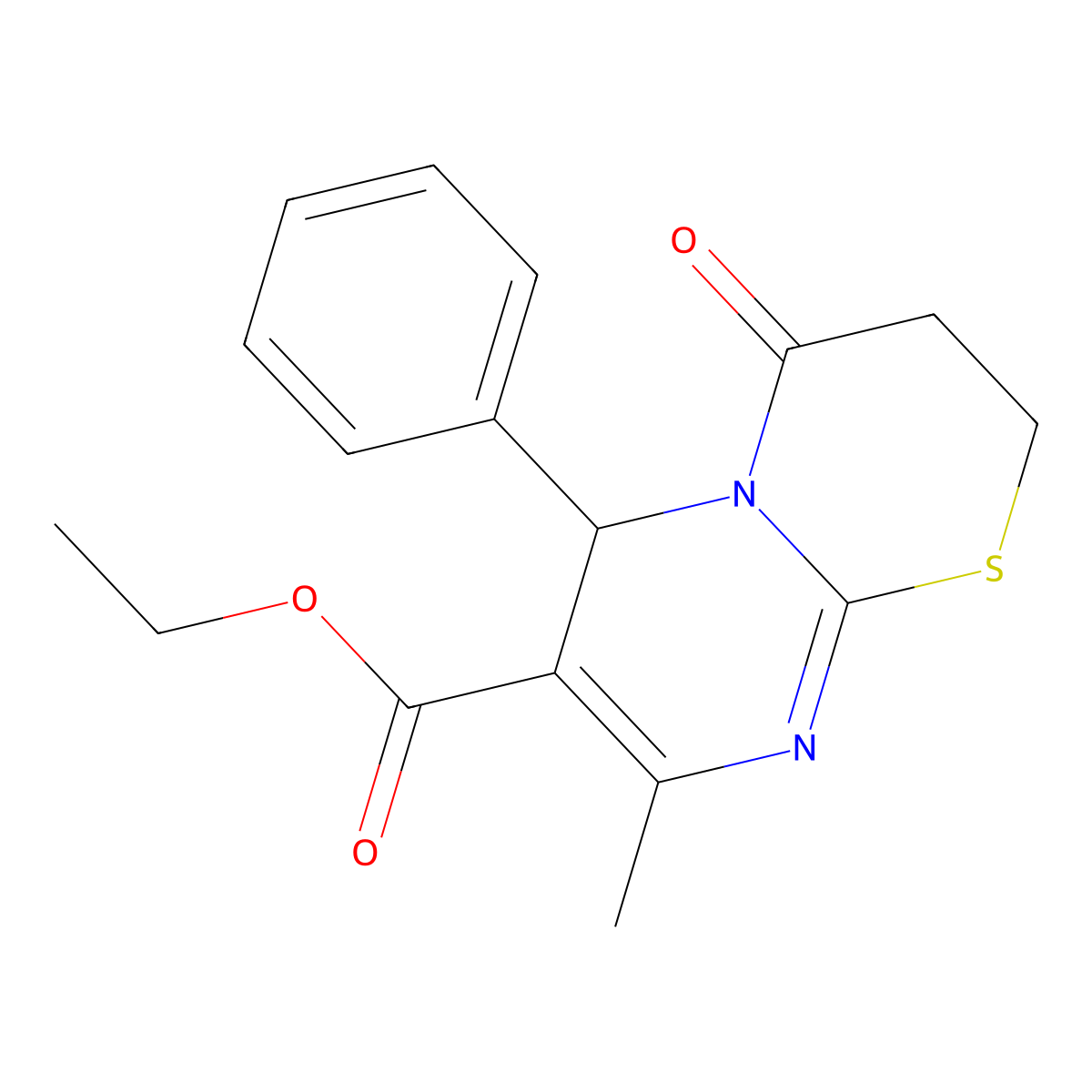 ethyl 8-methyl-4-oxo-6-phenyl-3,4-dihydro-2H,6H-pyrimido[2,1-b][1,3]thiazine-7-carboxylate molecular structure, CAS 123044-08-6
