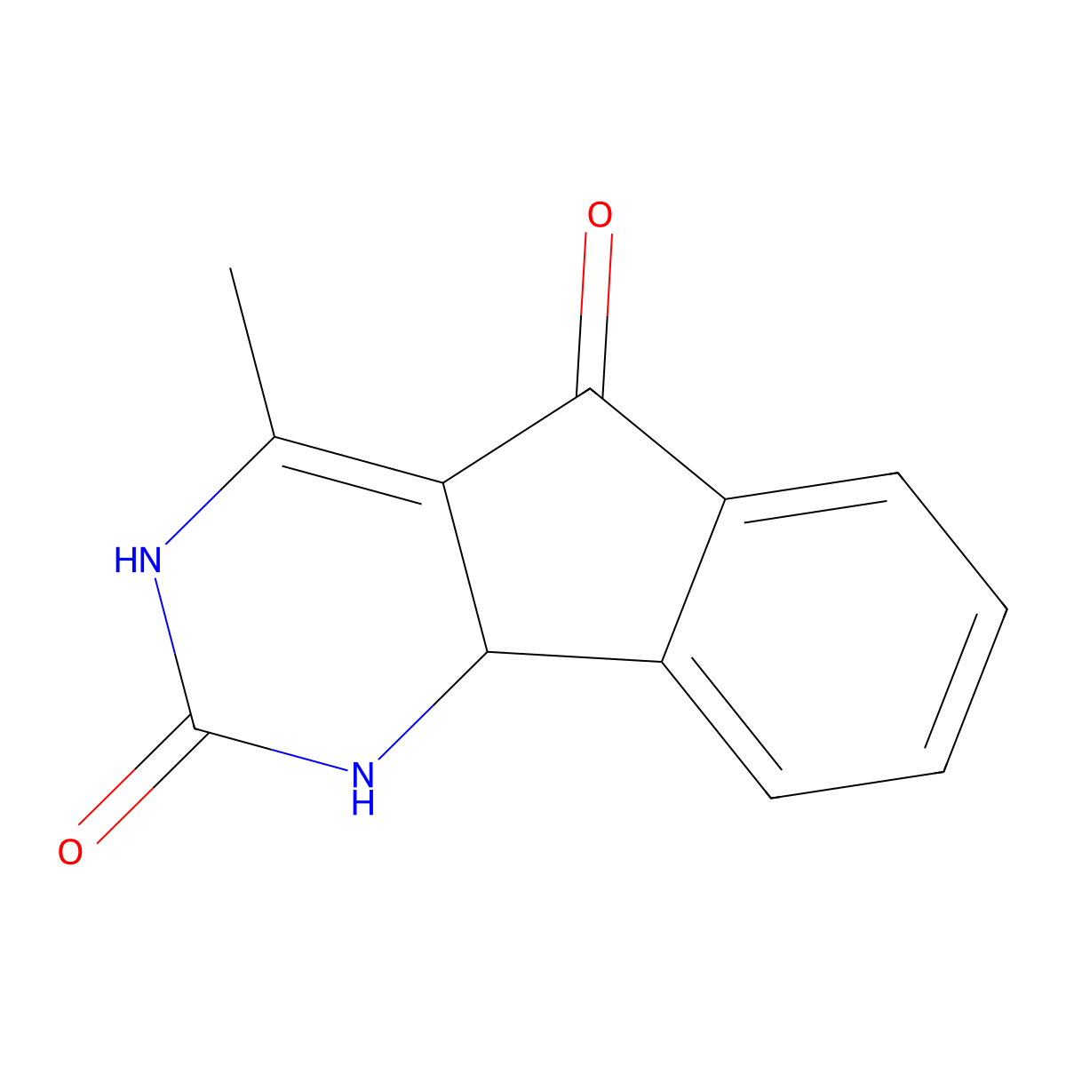 4-methyl-3,9b-dihydro-1H-indeno[1,2-d]pyrimidine-2,5-dione molecular structure, CAS 123044-21-3