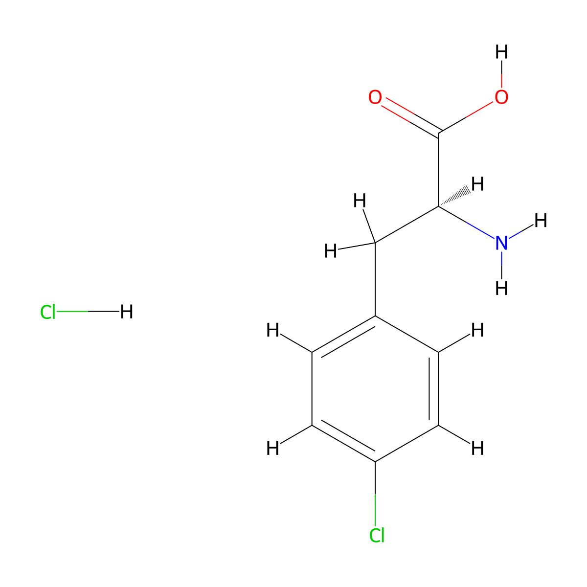 4-Chloro-L-phenylalanine Hydrochloride molecular structure, CAS 123053-23-6