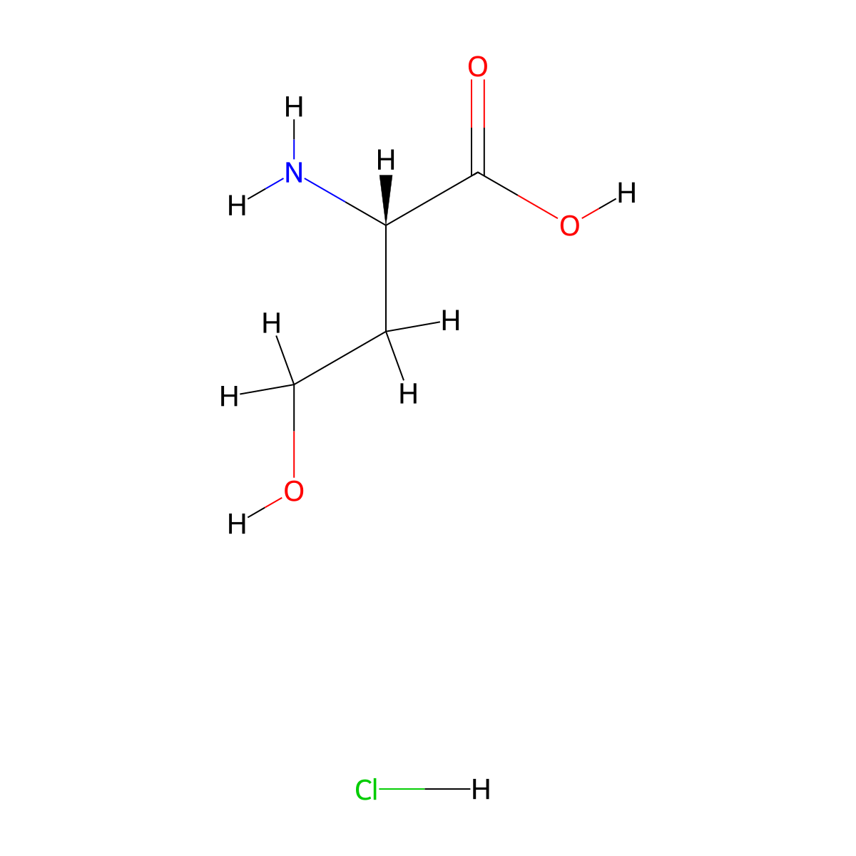 (S)-2-Amino-4-hydroxybutanoic acid hydrochloride molecular structure, CAS 123053-31-6