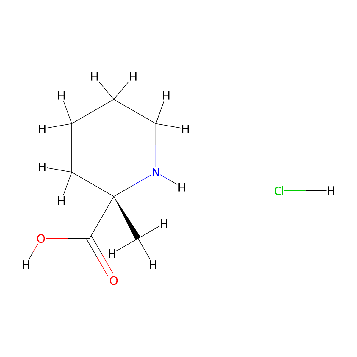 (S)-2-methylpiperidine-2-carboxylic acid hydrochloride molecular structure, CAS 123053-40-7