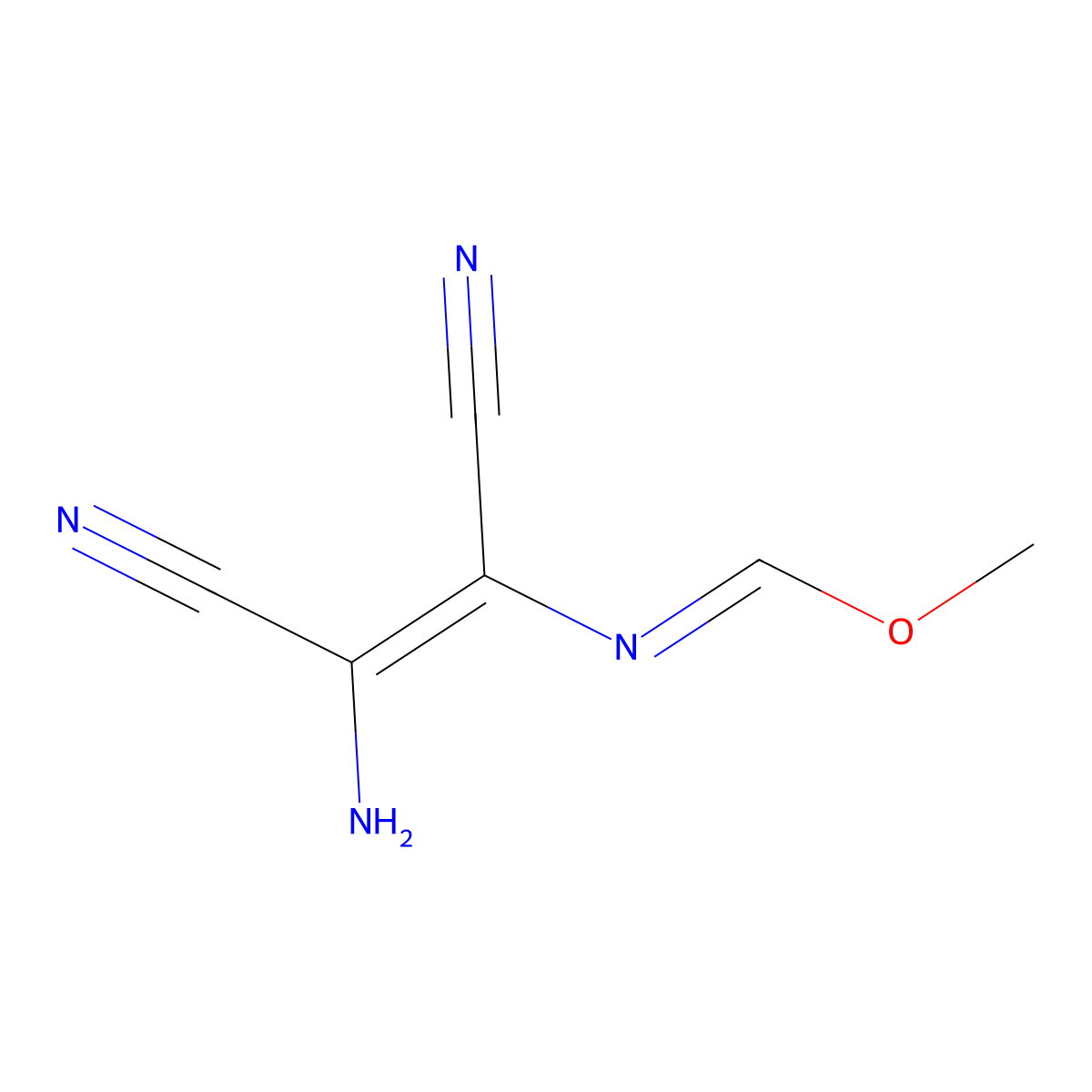 Methyl n-(2-amino-1,2-dicyanovinyl)formimidate molecular structure, CAS 123060-28-6