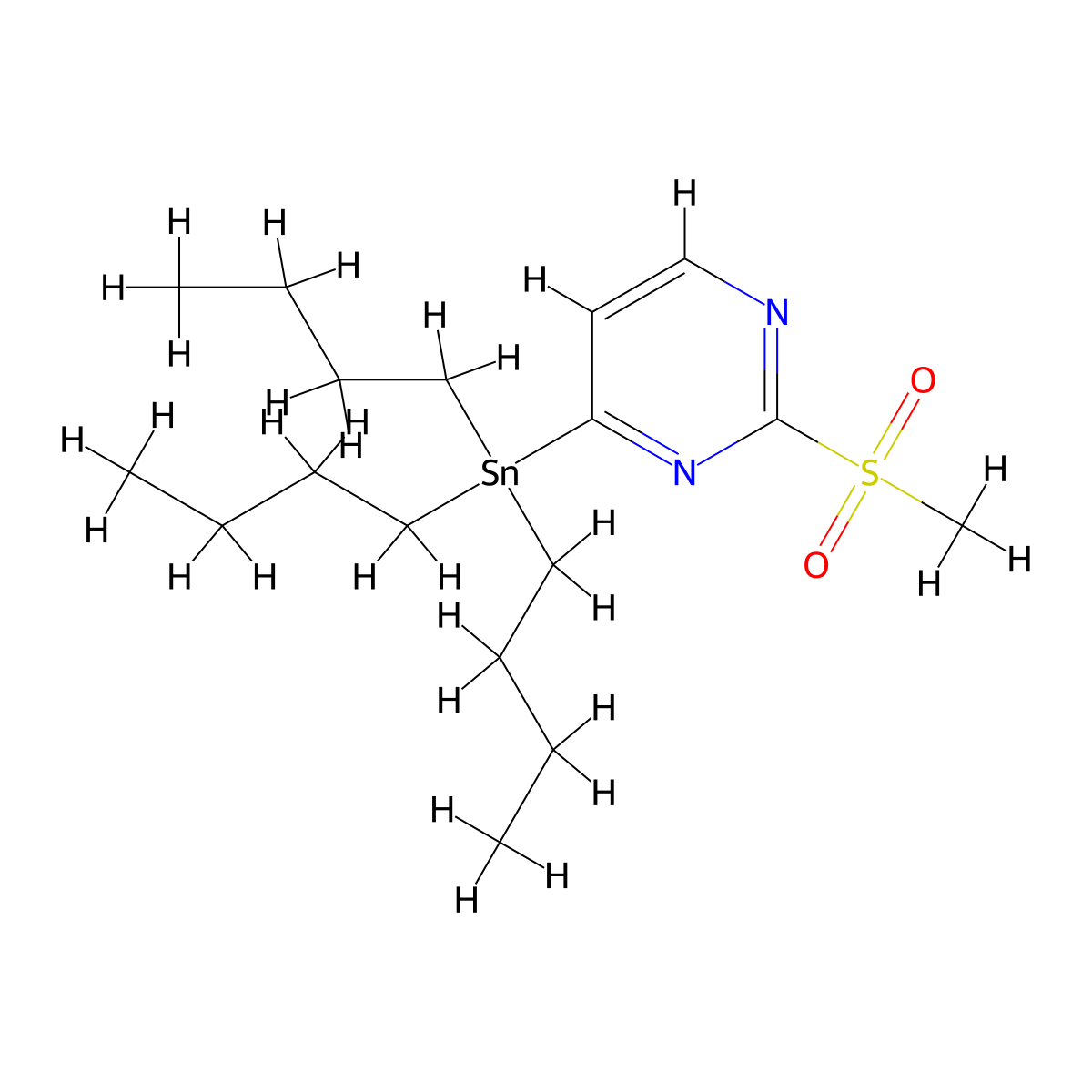 2-(Methylsulfonyl)-4-(tributylstannyl)pyrimidine molecular structure, CAS 123061-52-9