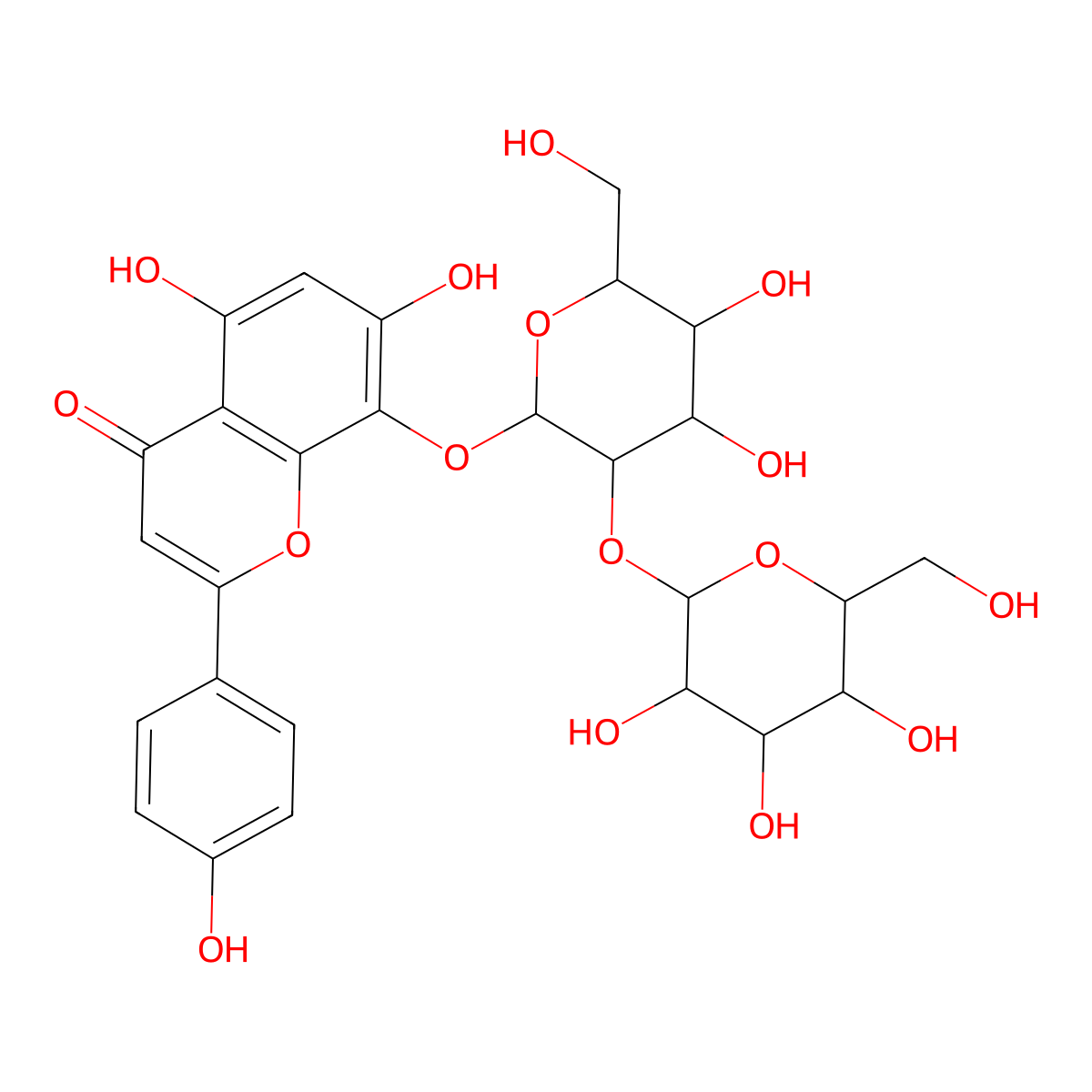 8-(((2S,3R,4S,5S,6R)-4,5-Dihydroxy-6-(hydroxymethyl)-3-(((2S,3R,4S,5S,6R)-3,4,5-trihydroxy-6-(hydroxymethyl)tetrahydro-2H-pyran-2-yl)oxy)tetrahydro-2H-pyran-2-yl)oxy)-5,7-dihydroxy-2-(4-hydroxyphenyl)-4H-chromen-4-one molecular structure, CAS 123063-33-2