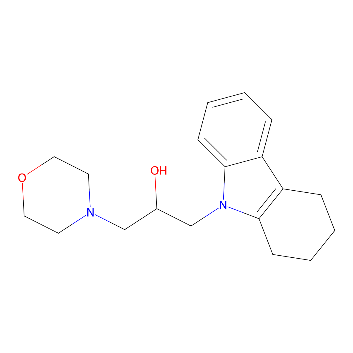1-Morpholin-4-yl-3-(1,2,3,4-tetrahydrocarbazol-9-yl)propan-2-ol molecular structure, CAS 123063-76-3