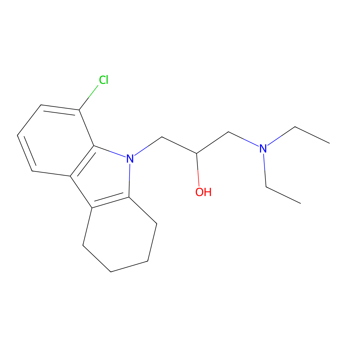 1-(8-chloro-1,2,3,4-tetrahydro-9H-carbazol-9-yl)-3-(diethylamino)propan-2-ol molecular structure, CAS 123063-85-4