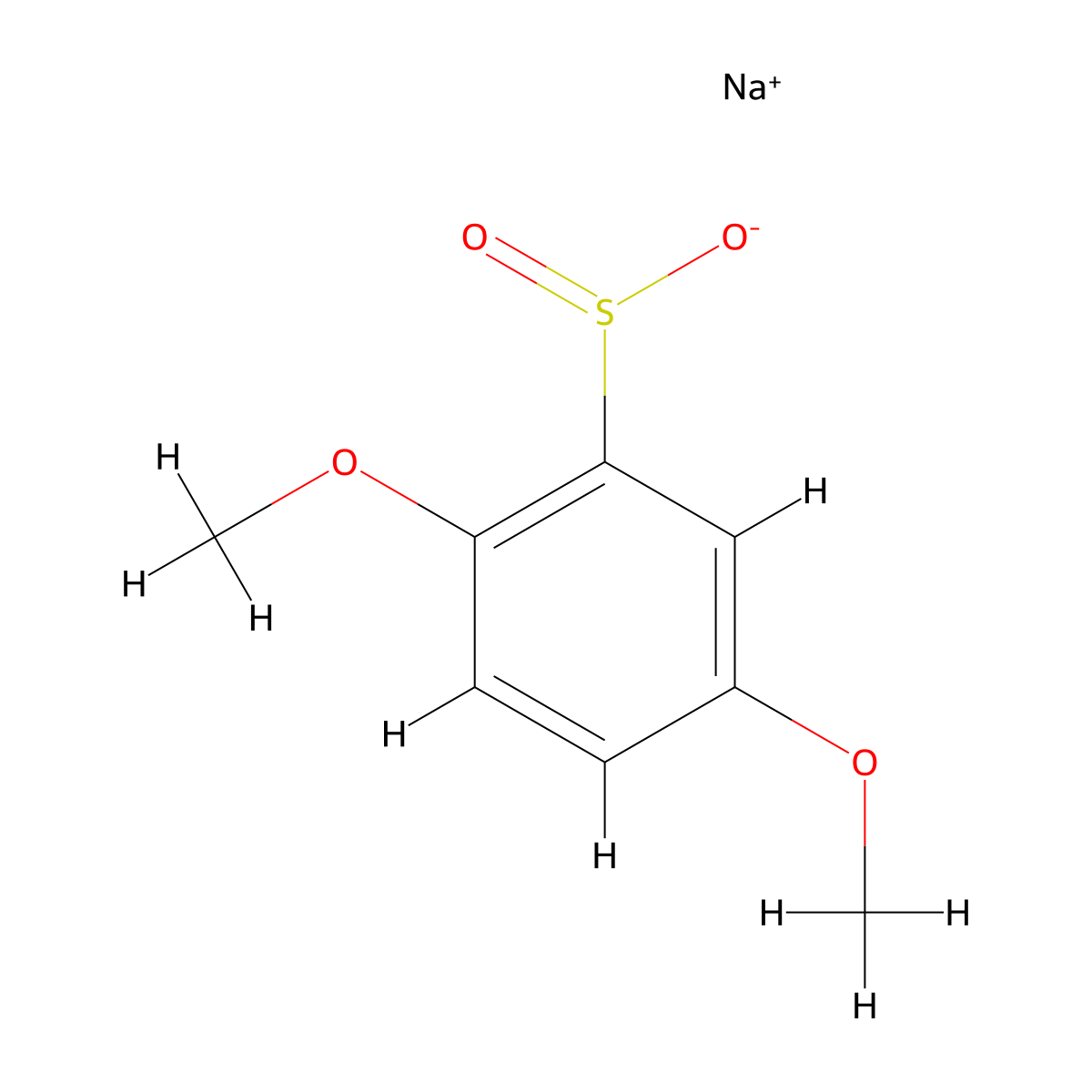 Sodium 2,5-dimethoxybenzene-1-sulfinate molecular structure, CAS 123065-23-6