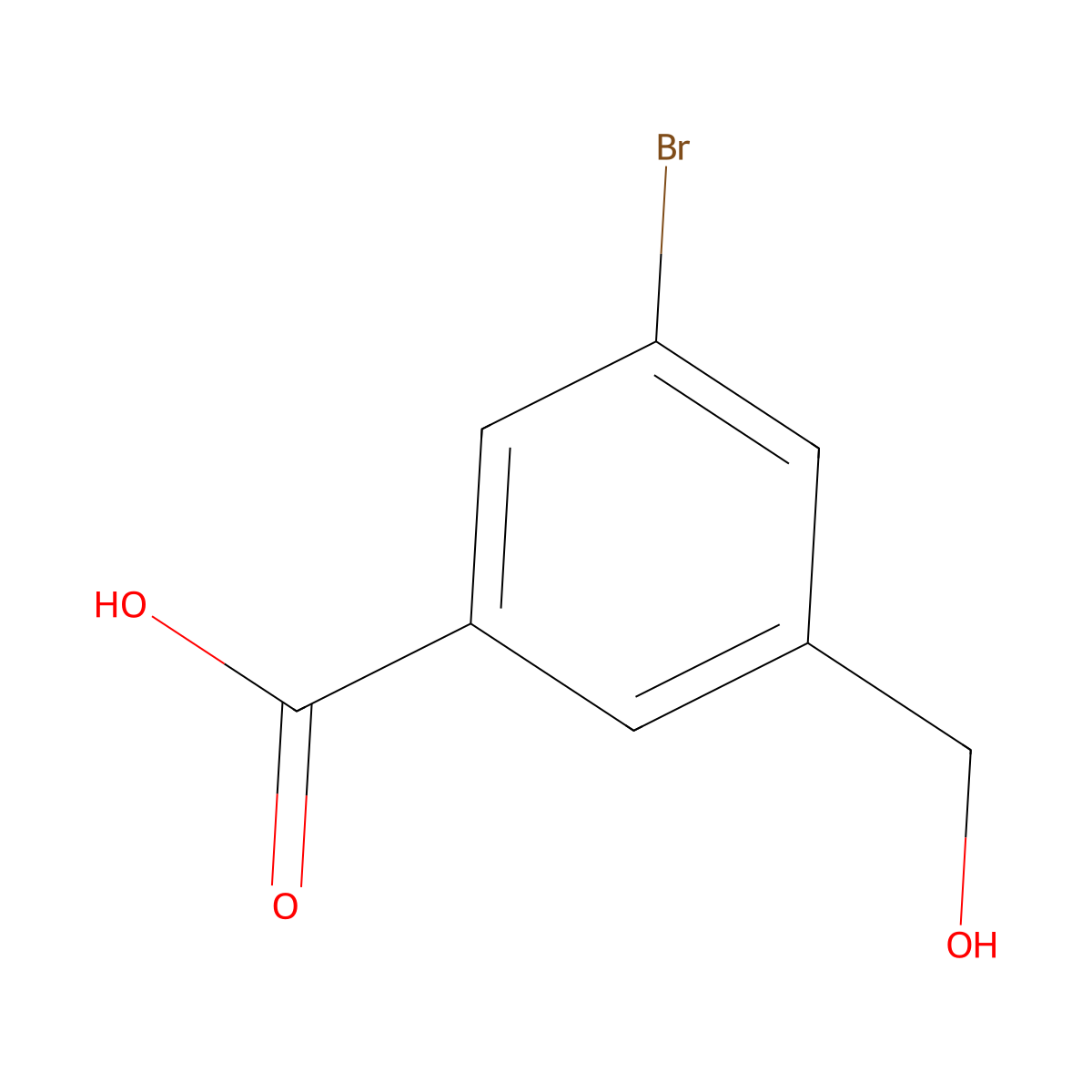 3-Bromo-5-(hydroxymethyl)benzoic acid molecular structure, CAS 123065-61-2