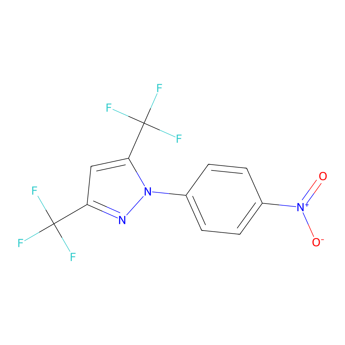 1-(4-nitrophenyl)-3,5-bis(trifluoromethyl)-1H-pyrazole molecular structure, CAS 123066-63-7