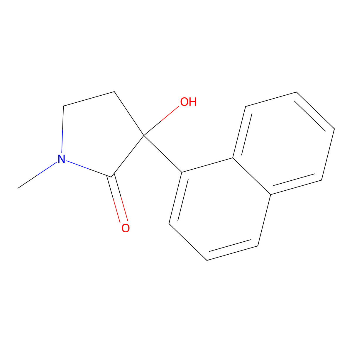3-Hydroxy-1-methyl-3-naphthalen-1-ylpyrrolidin-2-one molecular structure, CAS 123074-45-3