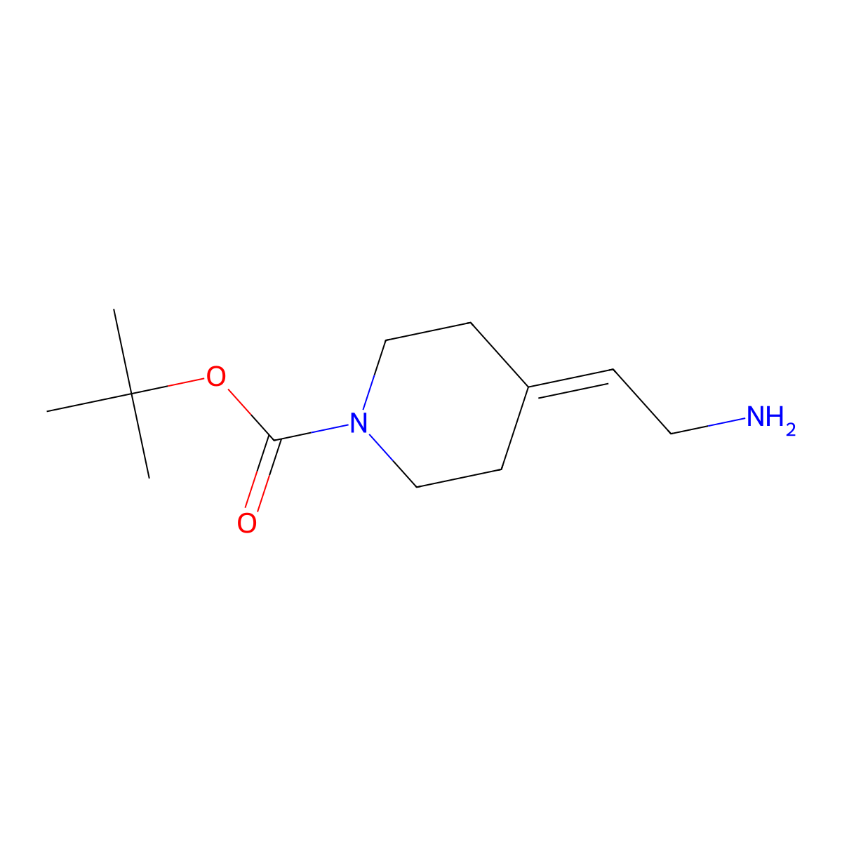 Tert-butyl 4-(2-aminoethylidene)piperidine-1-carboxylate molecular structure, CAS 1230788-07-4