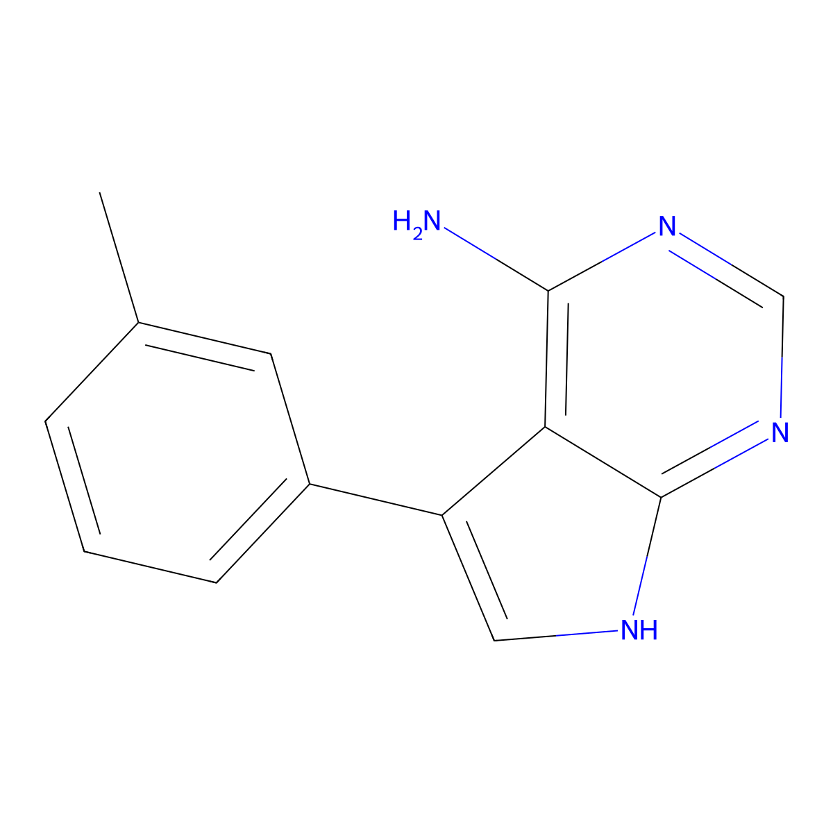 5-(m-Tolyl)-7H-pyrrolo[2,3-d]pyrimidin-4-amine molecular structure, CAS 1230847-80-9