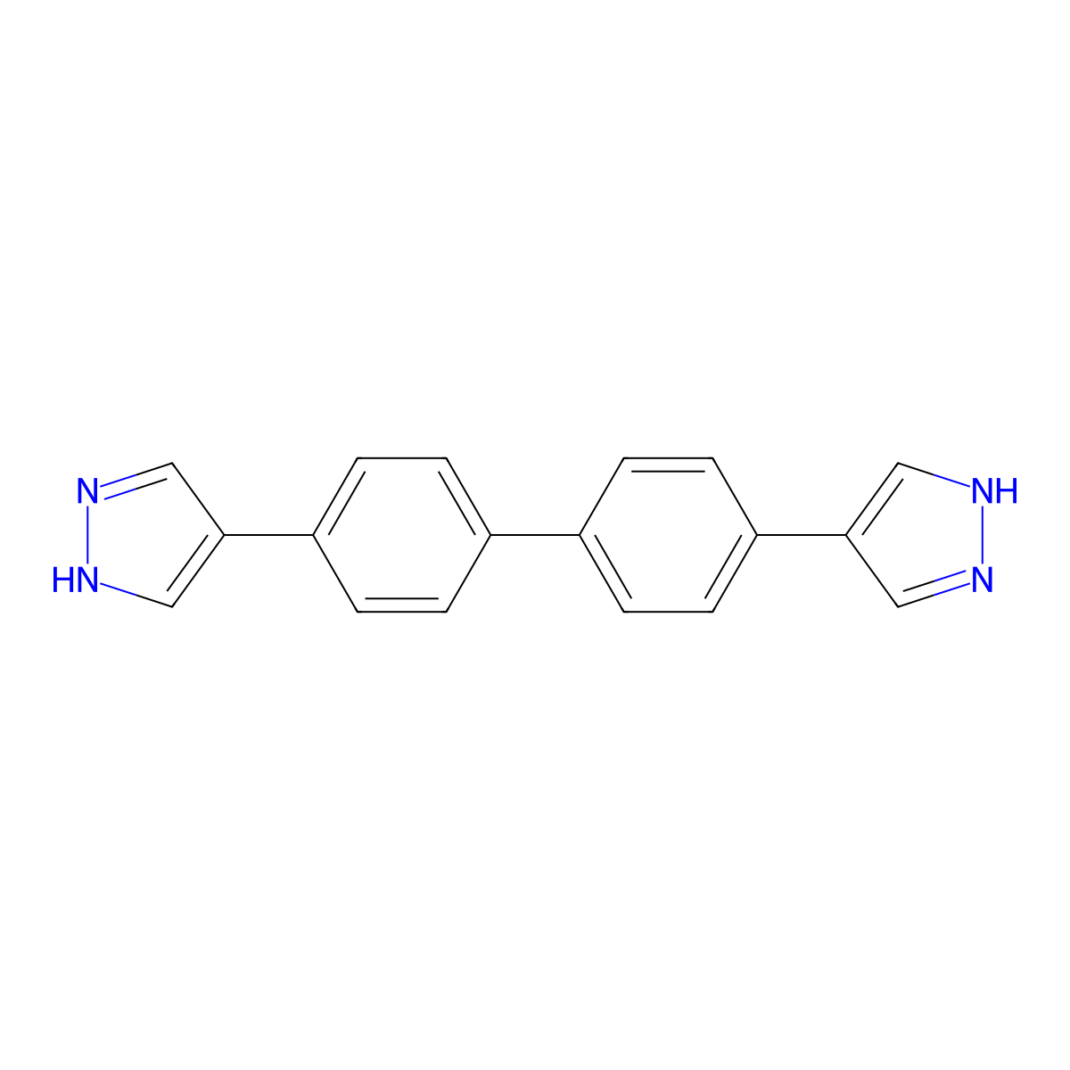 4,4'-Di(1H-pyrazol-4-yl)-1,1'-biphenyl molecular structure, CAS 1230878-51-9