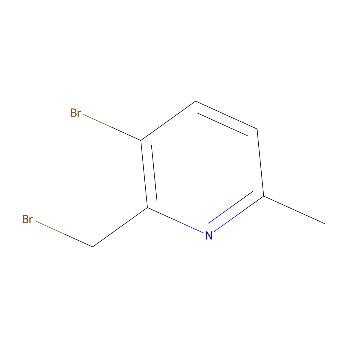 3-Bromo-2-(bromomethyl)-6-methylpyridine molecular structure, CAS 123094-74-6