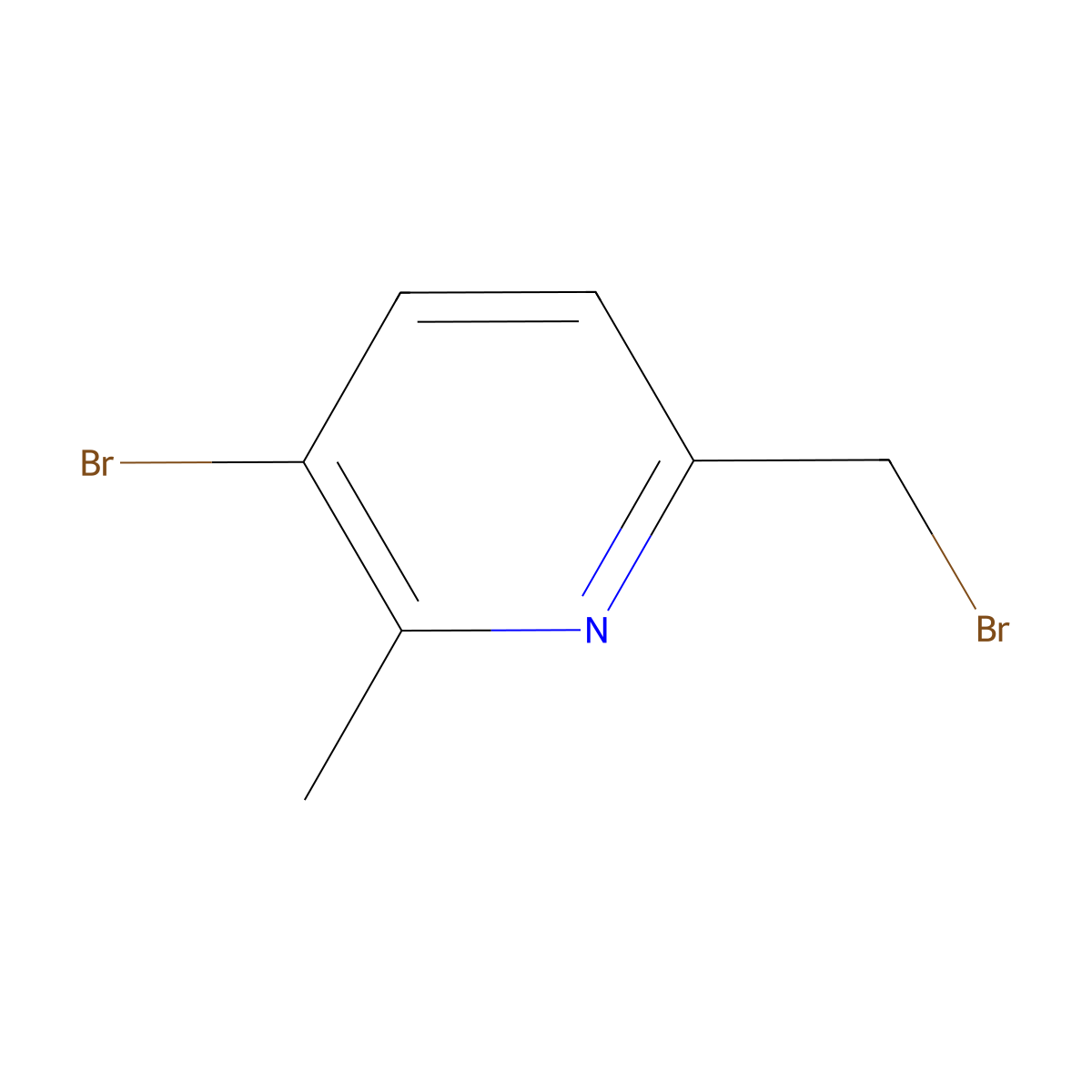 3-Bromo-6-(bromomethyl)-2-methylpyridine molecular structure, CAS 123094-75-7