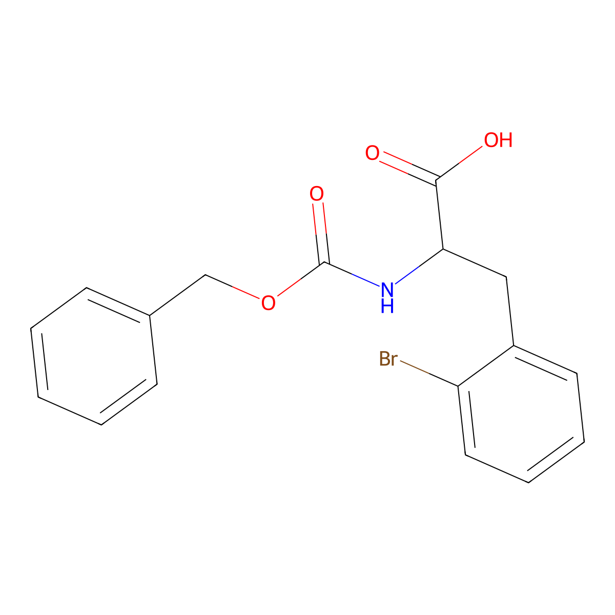 (R)-2-(((Benzyloxy)carbonyl)amino)-3-(2-bromophenyl)propanoic acid molecular structure, CAS 123098-44-2