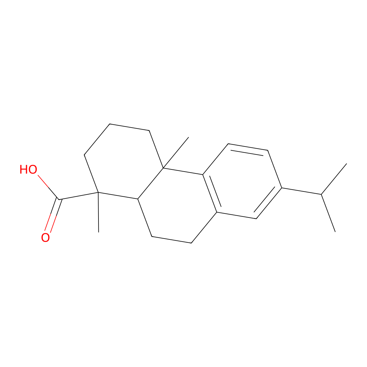 (1R,4aS,10aS)-7-Isopropyl-1,4a-dimethyl-1,2,3,4,4a,9,10,10a-octahydrophenanthrene-1-carboxylic acid molecular structure, CAS 1231-75-0