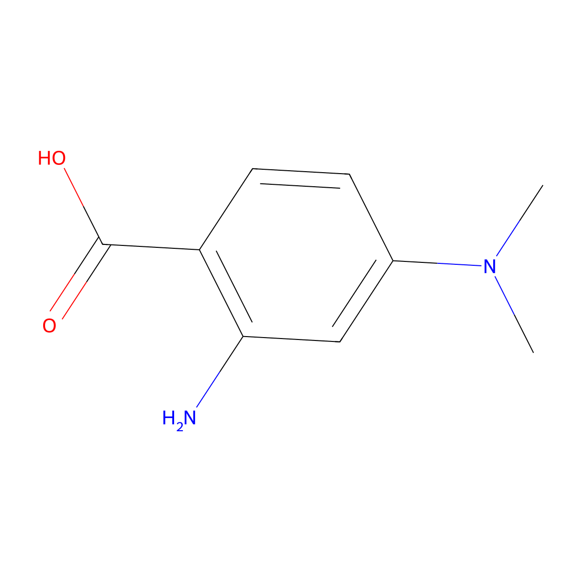 2-Amino-4-(dimethylamino)benzoic acid molecular structure, CAS 123102-27-2