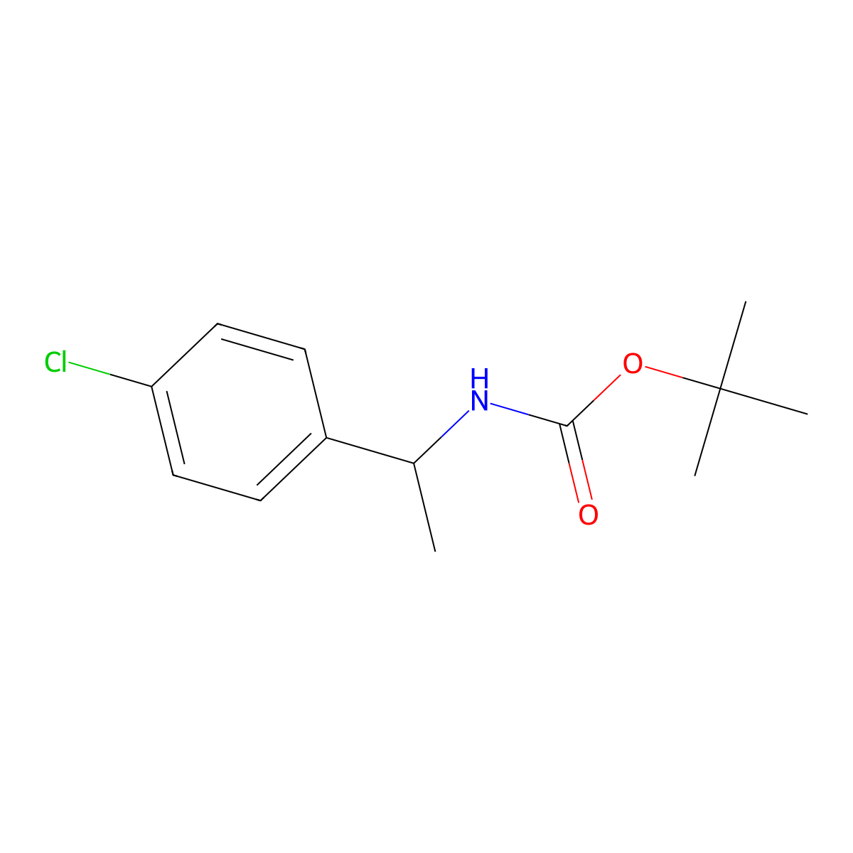 tert-butyl N-[(1S)-1-(4-chlorophenyl)ethyl]carbamate molecular structure, CAS 1231150-12-1