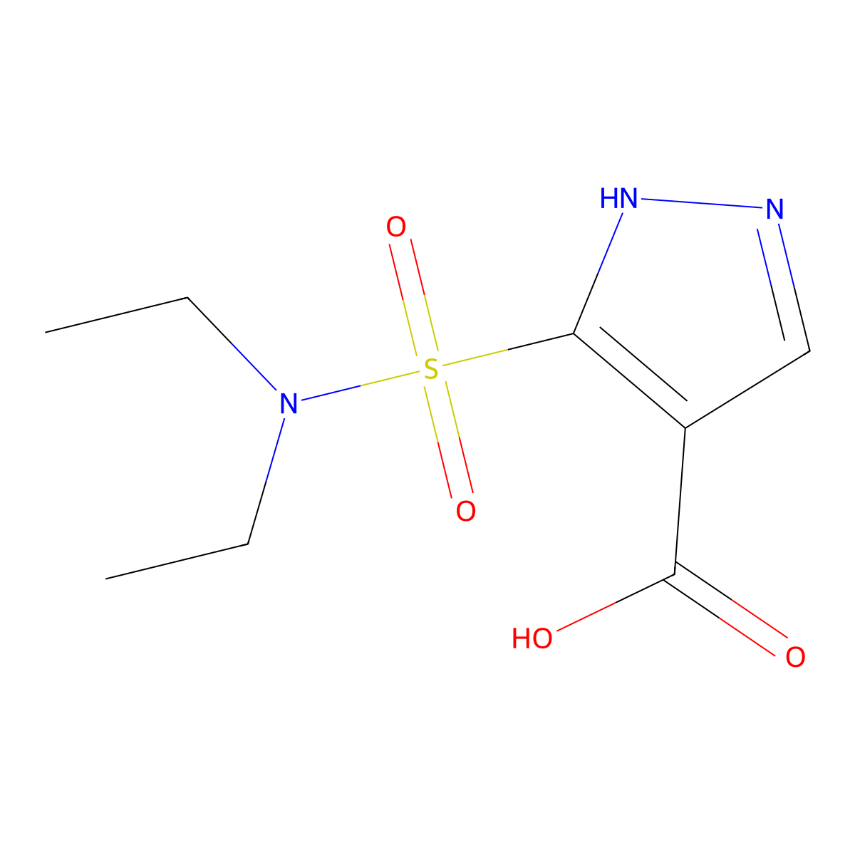 5-(N,N-Diethylsulfamoyl)-1H-pyrazole-4-carboxylic acid molecular structure, CAS 1231188-16-1