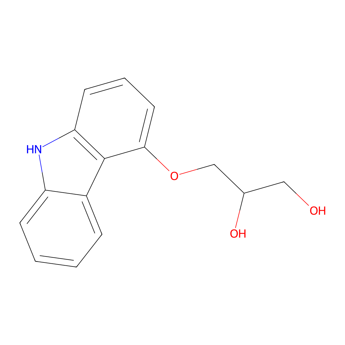 3-(9H-Carbazol-4-yloxy)-1,2-propanediol molecular structure, CAS 123119-89-1