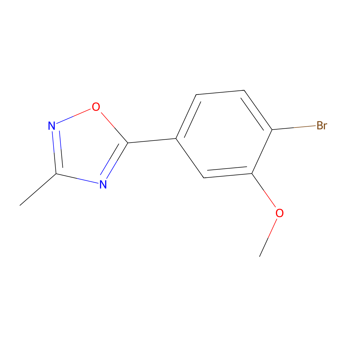 5-(4-Bromo-3-methoxyphenyl)-3-methyl-1,2,4-oxadiazole molecular structure, CAS 1231191-78-8