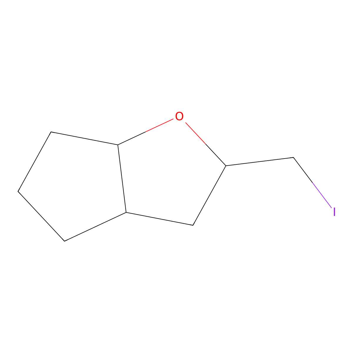 2-(iodomethyl)-hexahydro-2H-cyclopenta[b]furan molecular structure, CAS 123121-05-1