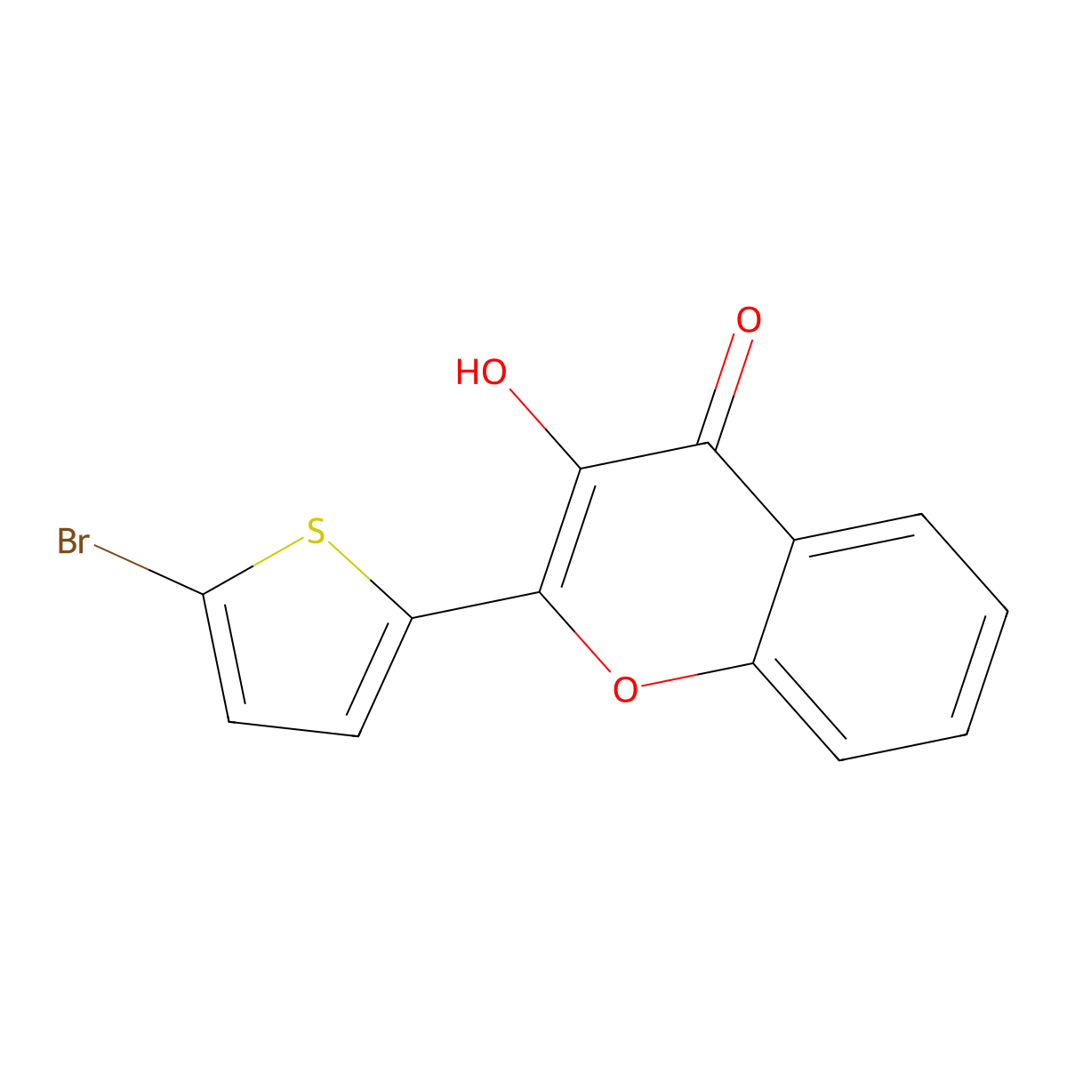 2-(5-Bromothiophen-2-yl)-3-hydroxy-chromen-4-one molecular structure, CAS 1231211-15-6
