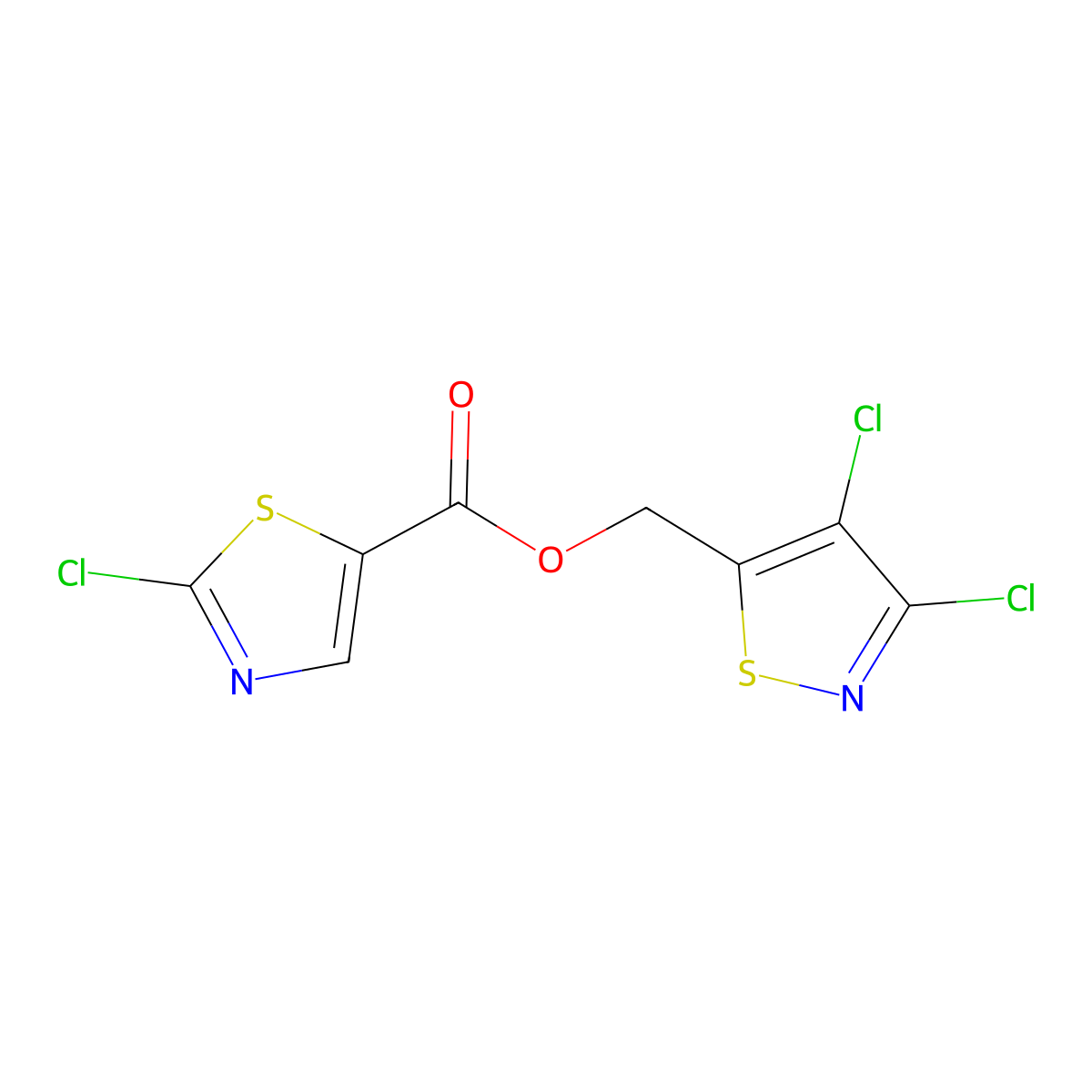 (3,4-Dichloroisothiazol-5-yl)methyl 2-chlorothiazole-5-carboxylate molecular structure, CAS 1231216-76-4