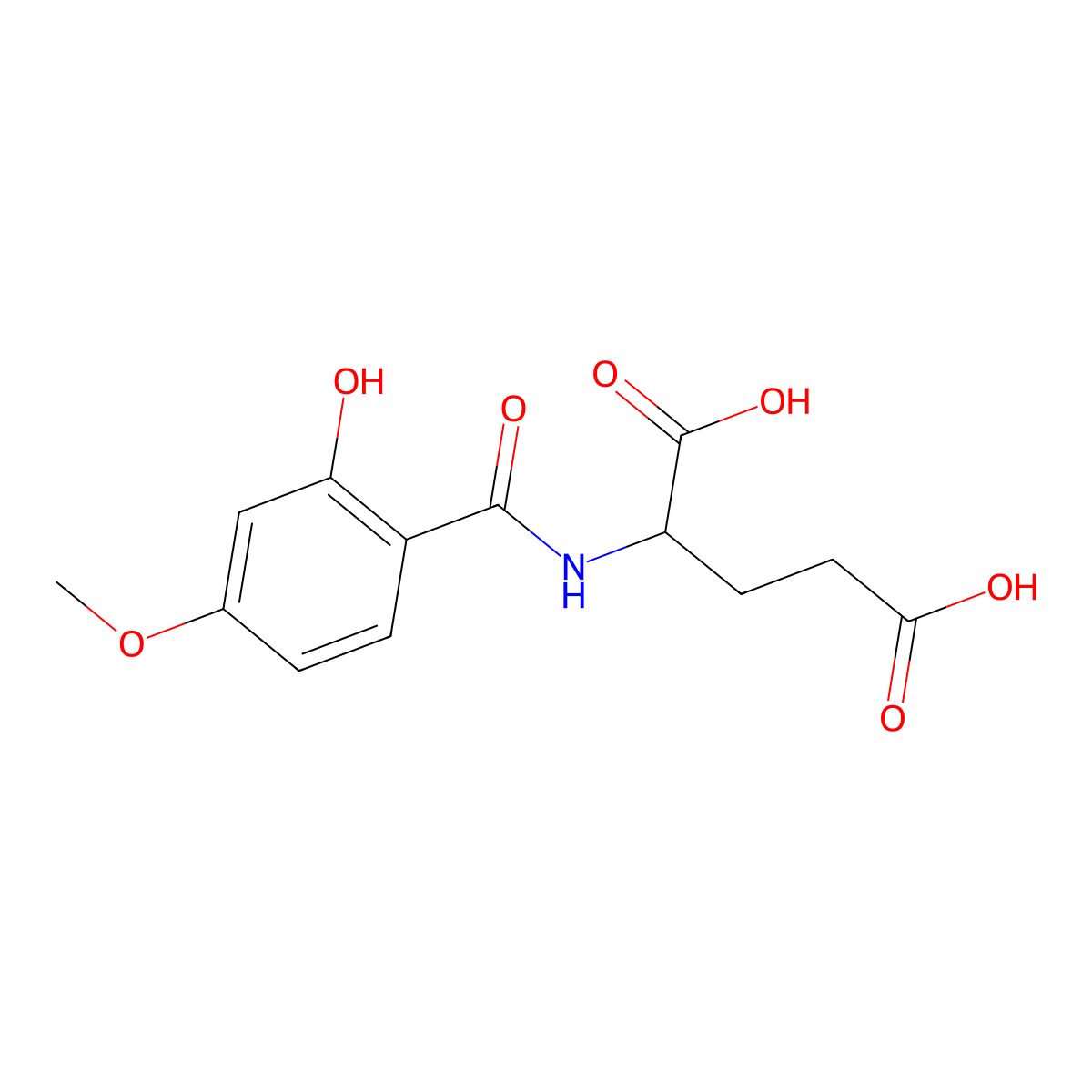 2-((2-Hydroxy-4-methoxyphenyl)formamido)pentanedioic acid molecular structure, CAS 1231217-68-7