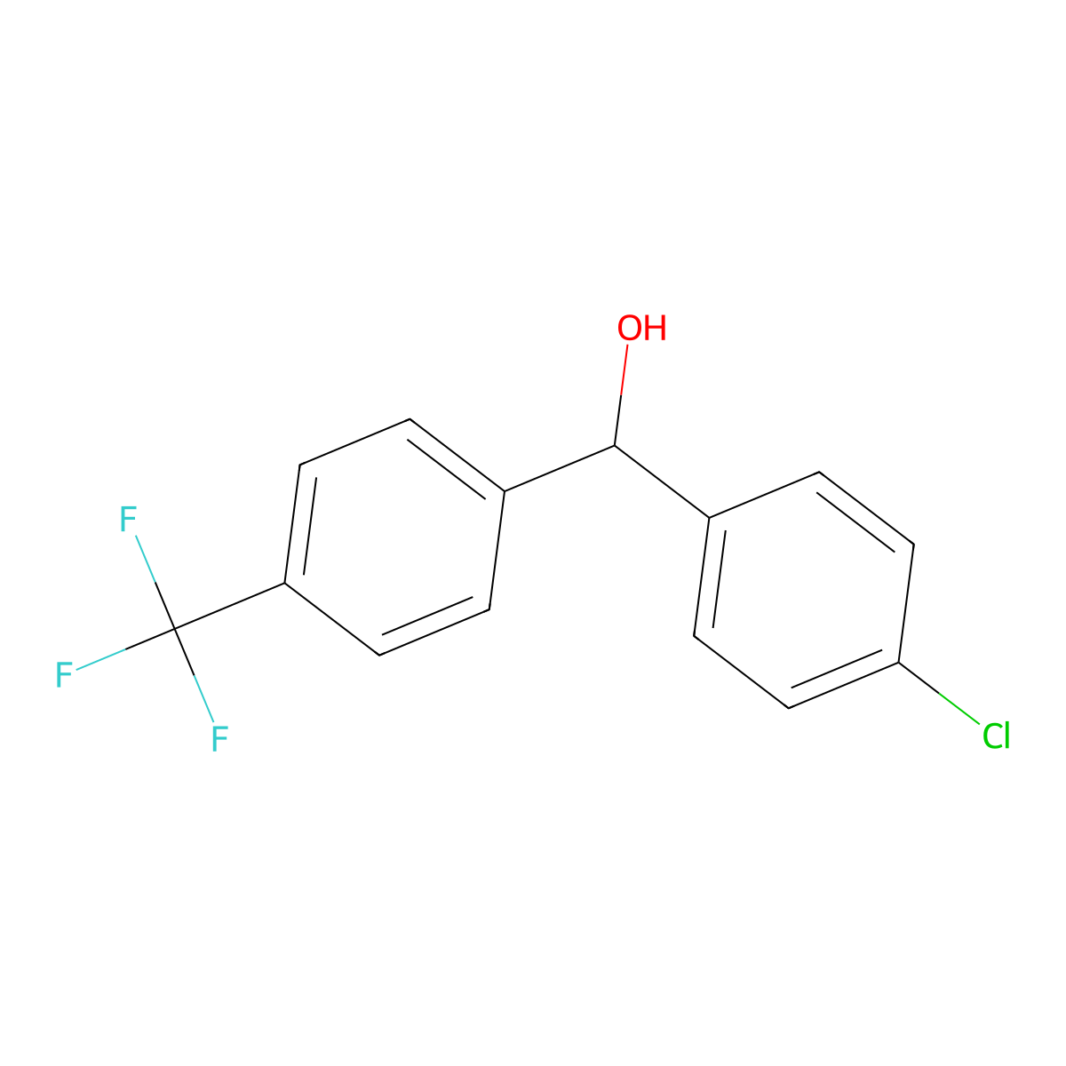 alpha-(4-Chlorophenyl)-4-(trifluoromethyl)benZenemethanol molecular structure, CAS 123124-75-4