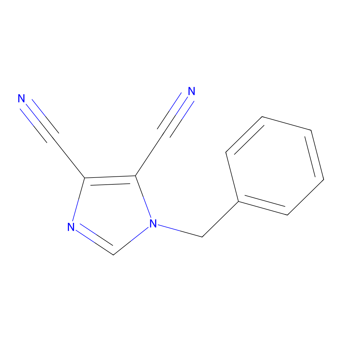 1-benzyl-1H-imidazole-4,5-dicarbonitrile molecular structure, CAS 123124-90-3