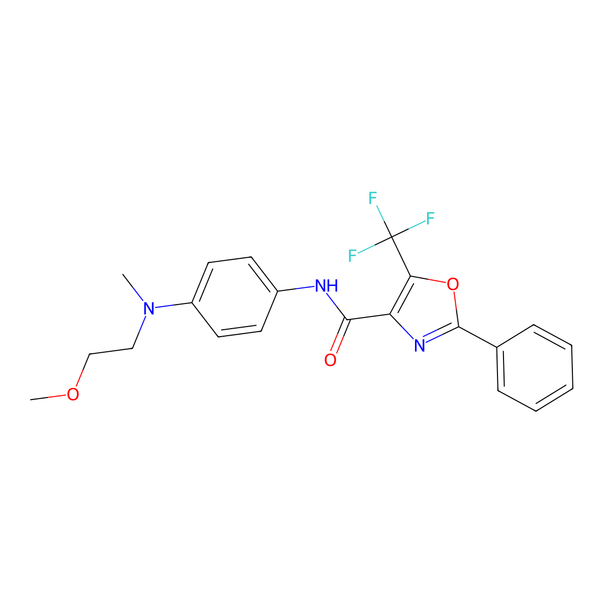 N-(4-((2-Methoxyethyl)(methyl)amino)phenyl)-2-phenyl-5-(trifluoromethyl)oxazole-4-carboxamide molecular structure, CAS 1231243-91-6