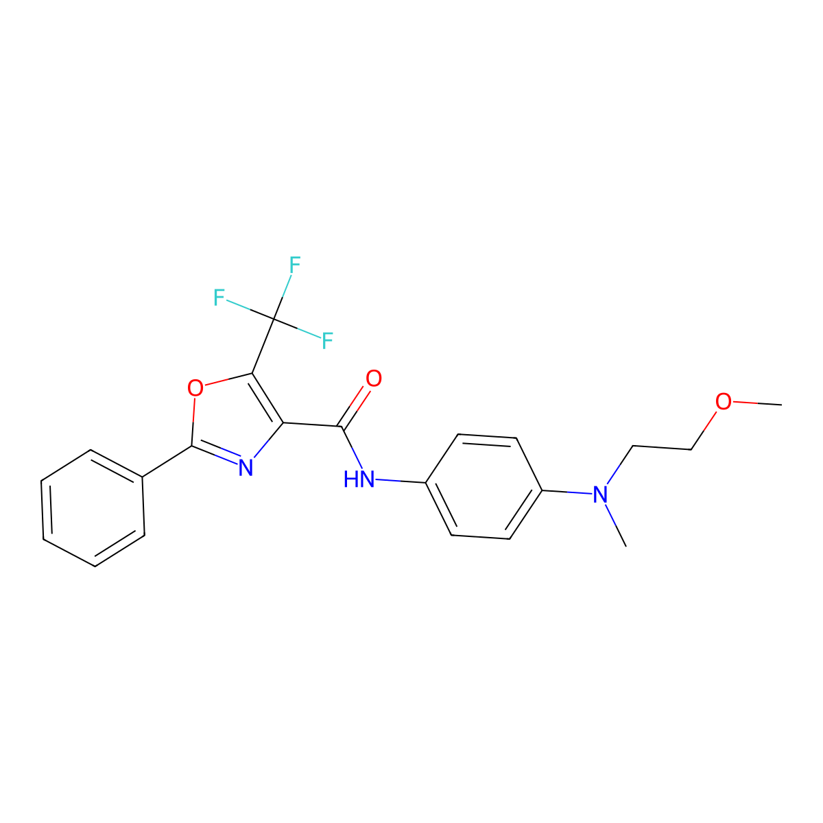 N-(4-((2-Methoxyethyl)(methyl)amino)phenyl)-2-phenyl-5-(trifluoromethyl)oxazole-4-carboxamide molecular structure, CAS 1231243-91-6