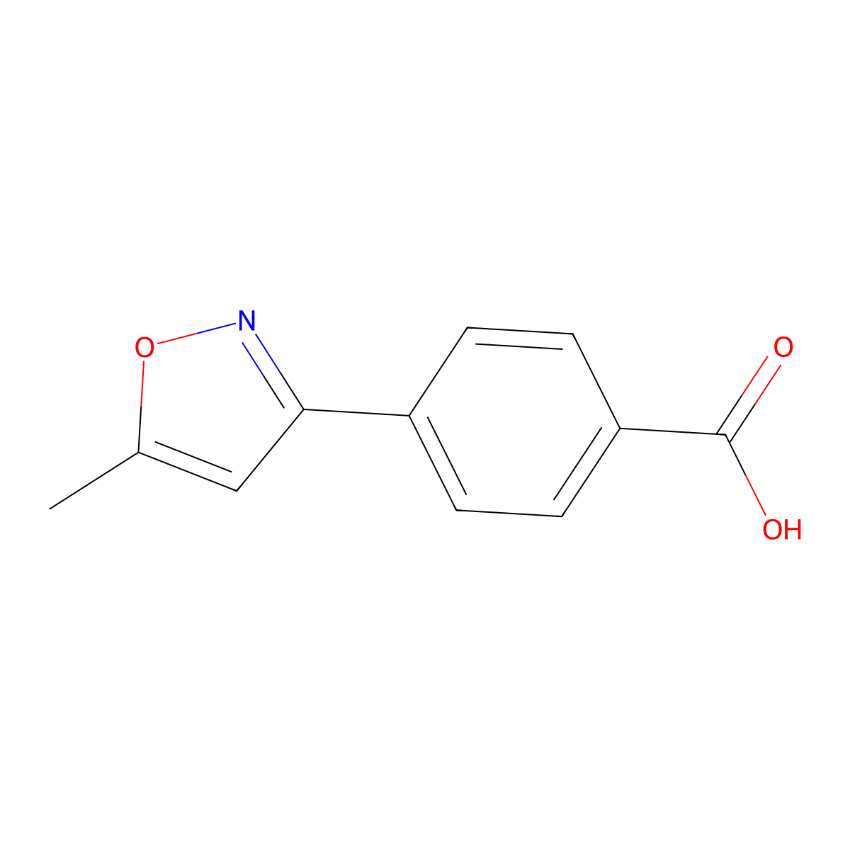 4-(5-methyl-3-isoxazolyl)Benzoic acid molecular structure, CAS 1231244-44-2