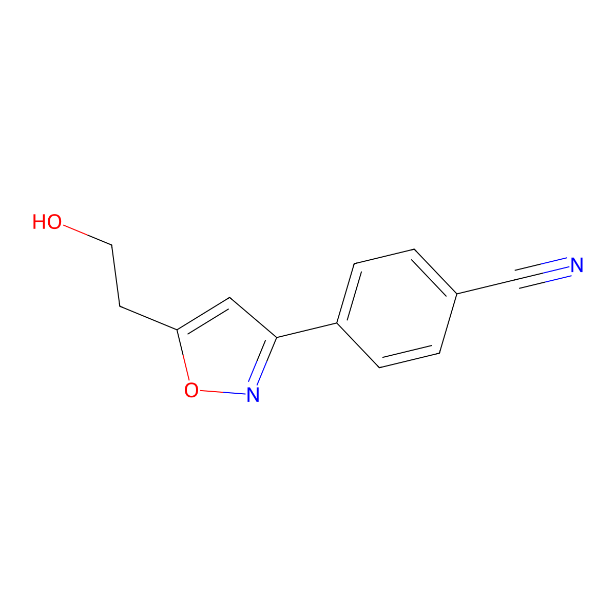 4-[5-(2-Hydroxyethyl)-3-isoxazolyl]benzonitrile molecular structure, CAS 1231244-46-4