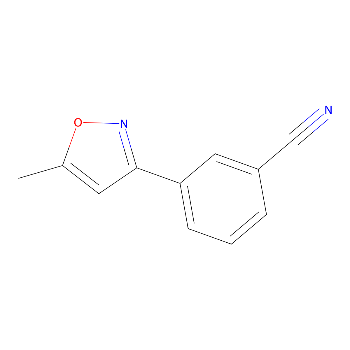 3-(5-Methyl-isoxazol-3-yl)-benzonitrile molecular structure, CAS 1231244-50-0
