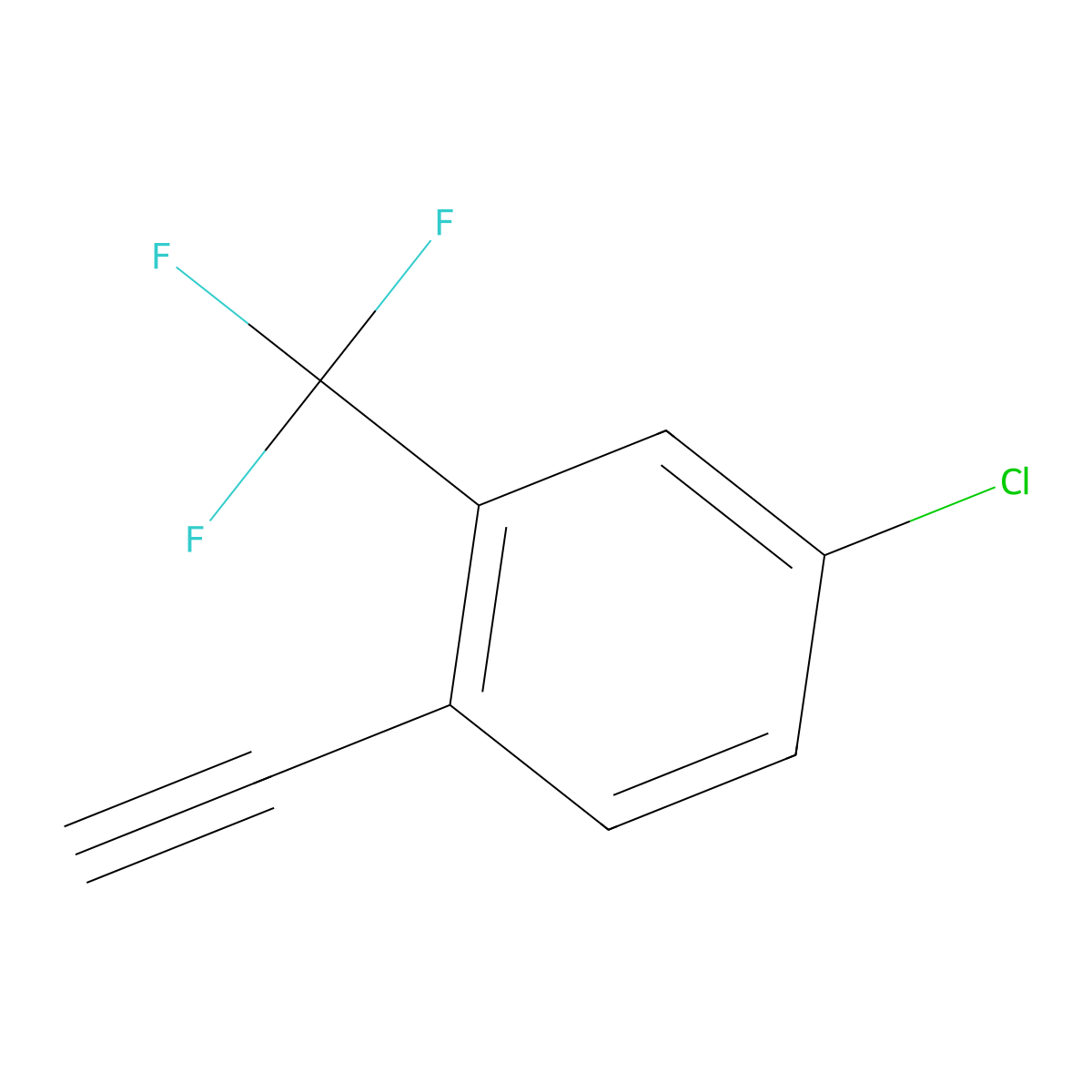 4-Chloro-1-ethynyl-2-(trifluoromethyl)benzene molecular structure, CAS 1231244-86-2