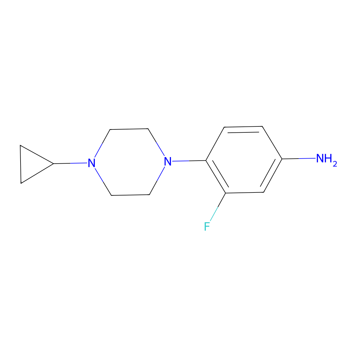 4-(4-Cyclopropylpiperazin-1-YL)-3-fluoroaniline molecular structure, CAS 1231245-14-9