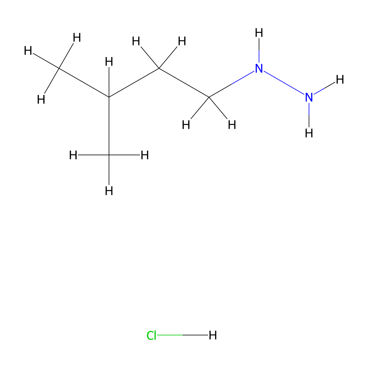(3-Methylbutyl)hydrazine hydrochloride molecular structure, CAS 1231245-19-4