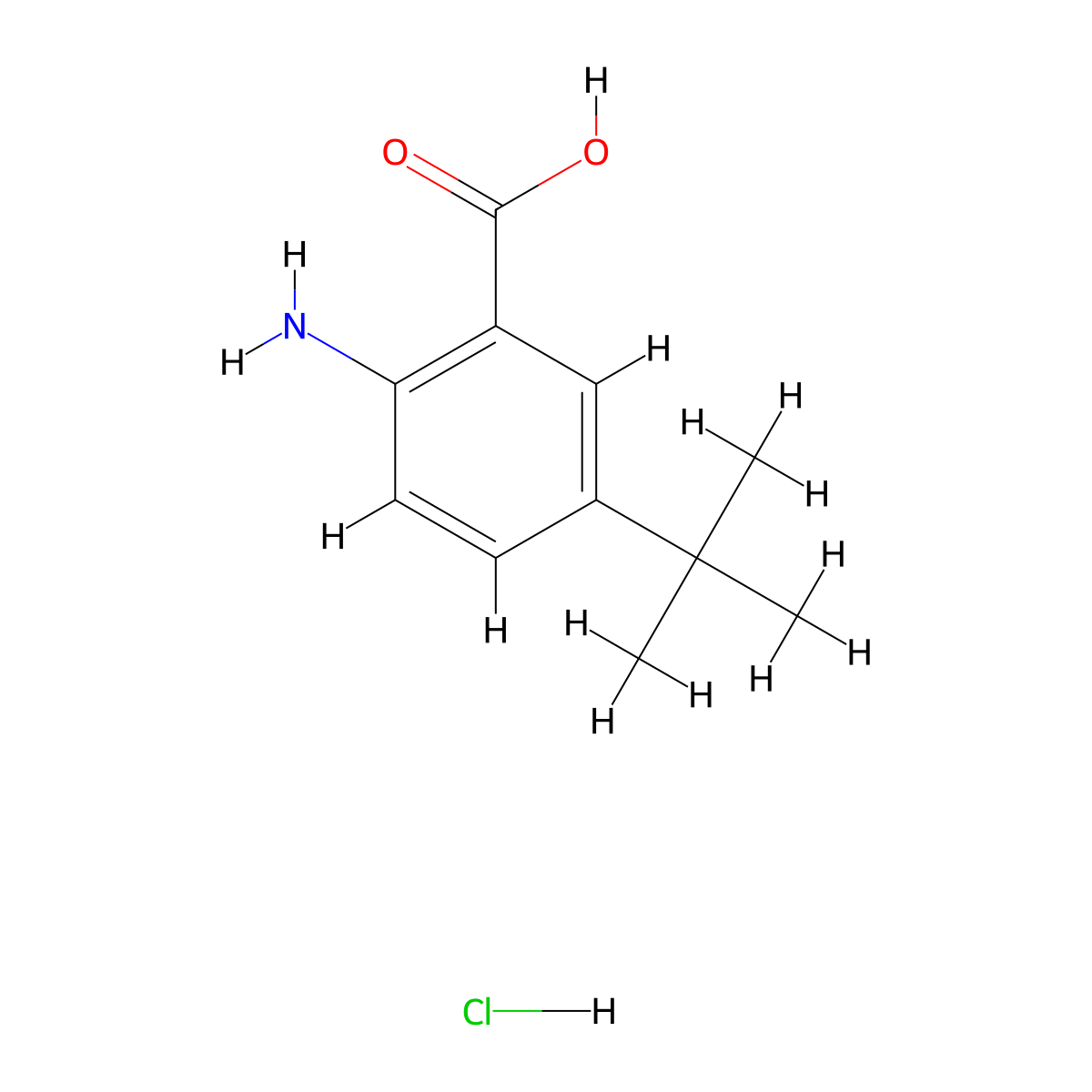 2-Amino-5-tert-butyl-benzoic acid hydrochloride molecular structure, CAS 1231249-50-5