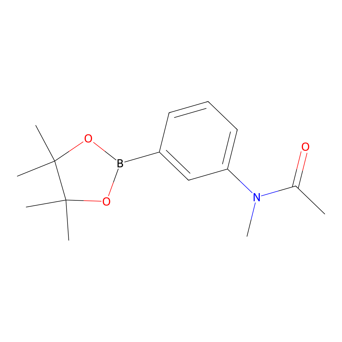 N-Methyl-n-(3-(4,4,5,5-tetramethyl-1,3,2-dioxaborolan-2-yl)phenyl)acetamide molecular structure, CAS 1231257-90-1