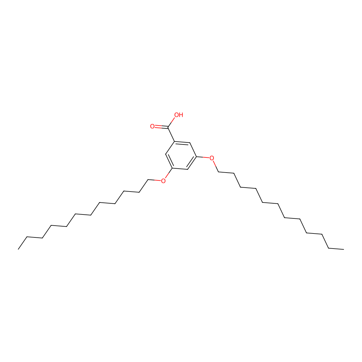 Benzoic acid, 3,5-bis(dodecyloxy)- molecular structure, CAS 123126-40-9