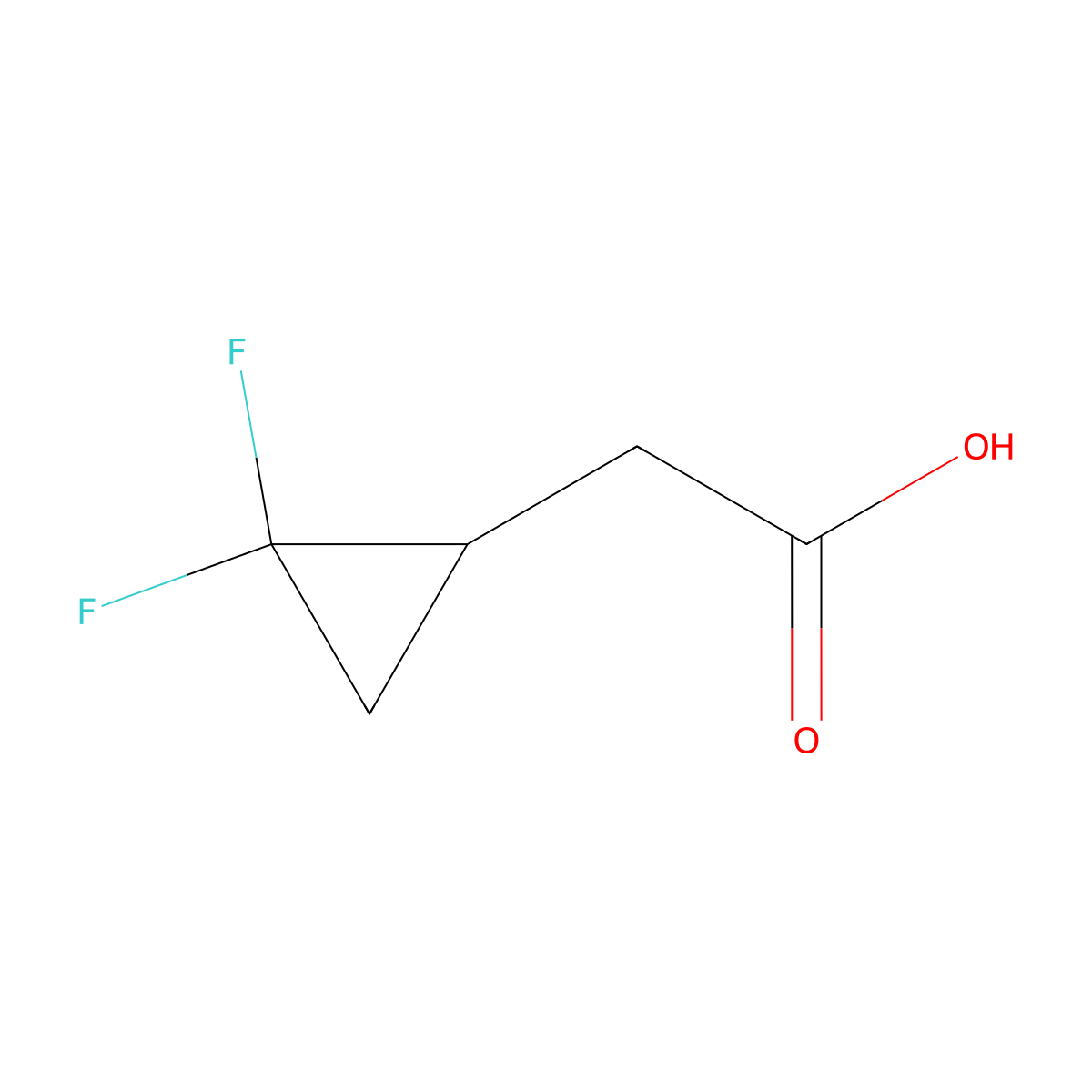2-(2,2-Difluorocyclopropyl)acetic acid molecular structure, CAS 123131-67-9