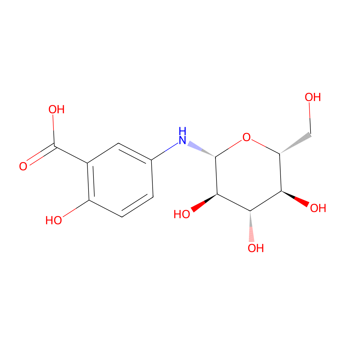 N-Glucopyranosyl-5-aminosalicylic acid molecular structure, CAS 123135-21-7