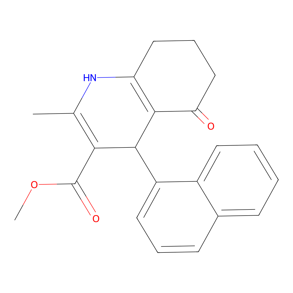 Methyl 2-methyl-4-(naphthalen-1-yl)-5-oxo-1,4,5,6,7,8-hexahydroquinoline-3-carboxylate molecular structure, CAS 123136-46-9