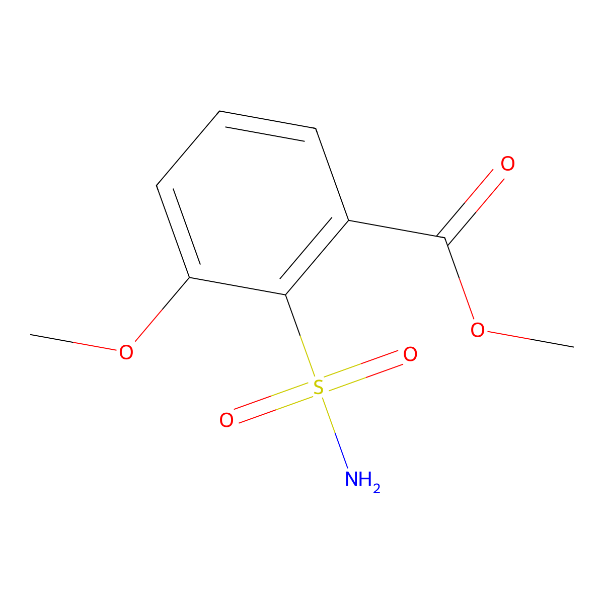 Methyl 3-methoxy-2-sulfamoylbenzoate molecular structure, CAS 1231421-26-3