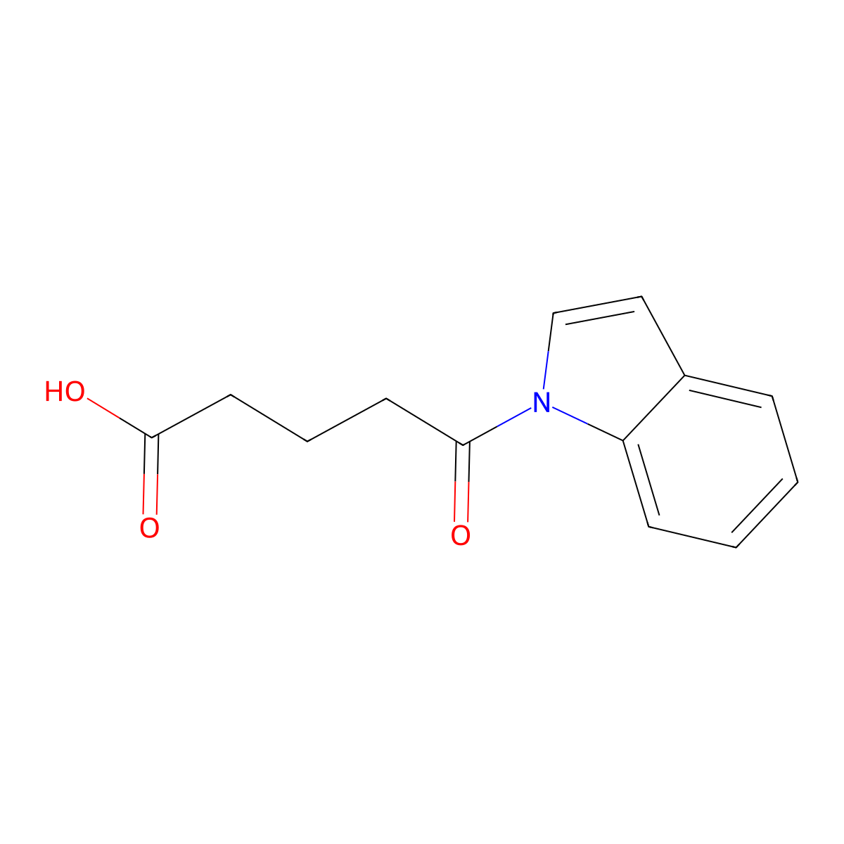 5-(1H-indol-1-yl)-5-oxopentanoic acid molecular structure, CAS 123154-20-1