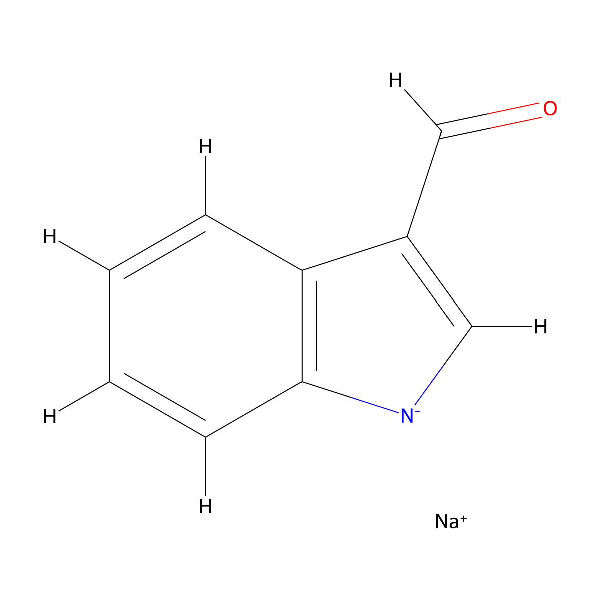 Sodium 3-formylindol-1-ide molecular structure, CAS 123154-24-5